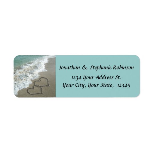 Sand Hearts Beach Return Address Label
