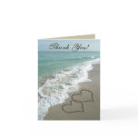 Sand Hearts on Beach, Thank You Cards