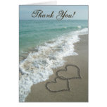Sand Hearts on Beach, Thank You Cards