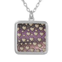Sand Hearts on purple Background Pendant