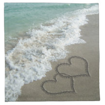 Sand Hearts on the Beach Napkin