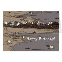 Sand Piper Beach Birthday Card