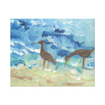 Sand Piper on the Beach Canvas Wrap Gallery Wrapped Canvas