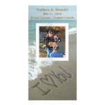 Sand Writing on the Beach, I Love You Photo Card