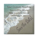 Sand Writing on the Beach, Save the Date Magnets