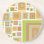 Sandstone Drink Coaster, Mod Design, gold lime