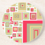 Sandstone Drink Coaster, Mod Design, green red