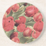 Sandstone Drinks Coaster, Red Tulips, Art flowers