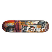 sandwhich and exploding bottles skate deck