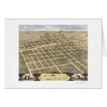 Sandwich, IL Panoramic Map - 1869 Greeting Cards