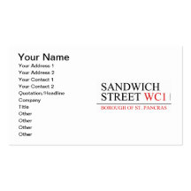 Sandwich Street Business Card Template