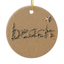 Sandy Beach  and Starfish Christmas Ornament