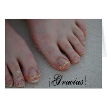 sandy feet, Thank You! Card