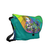 Sandy Rainbow Tropical Mermaid Messenger Bag