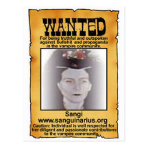 Sangi 'Wanted' Postcard