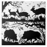 Sangliers et cerfs communs de chasseur bavarois da carreau en céramique