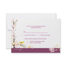 Sangria Lil Bird Cute Floral Wedding RSVP (3.5x5) Invitations