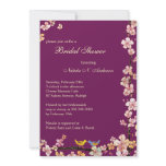Sangria Love Birds Floral Bridal Shower Invitation