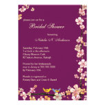 Sangria Love Birds Floral Bridal Shower Invitation