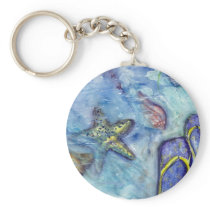 Sanibel Sandals watercolor Key Chains