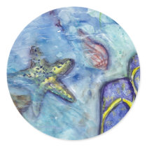 Sanibel Sandals watercolor Round Sticker