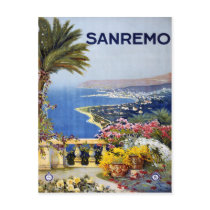 Sanremo Italy Travel Poster Postcards