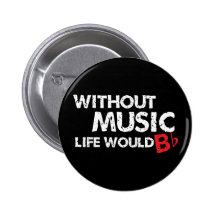 Sans vie de musique B (soyez) plat Badges