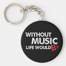 Sans vie de musique B (soyez) plat Porte-clefs