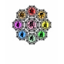 Sanskrit characters bonji circle t-shirts