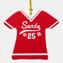 Santa 25 jersey christmas ornament