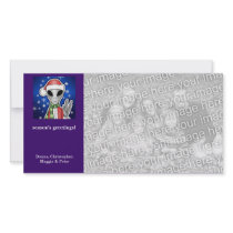 Santa Alien Christmas Holiday Photo Card