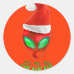 Santa Alien Christmas Sticker