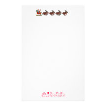 santa and raindeer stationary personalized stationery