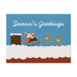 Santa and Reindeer Christmas Postcard