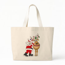 Santa and reindeer friend! canvas bags