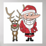 Santa and Rudolph Print