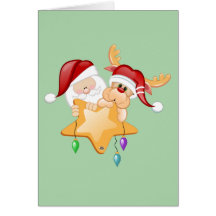 Santa and Rudy Star Card