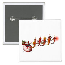 Santa and Seahorse Sleigh Button