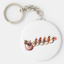 Santa and Seahorse Sleigh Keychain
