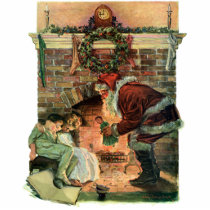 Santa and Sleeping Children Acrylic Cut Outs