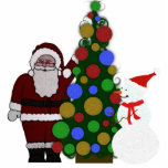 Santa and Snowman Ornament