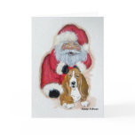 Santa and the Basset Hound Christmas Card