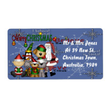 Santa and the gang shipping labels