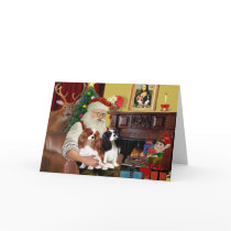 Santa At Home  Cavalier King Charles (two) Greeting Card