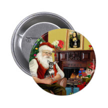 Santa At Home - Chihuahua (Blue-Cream) Button