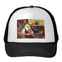Santa At Home - Chihuahua (Blue-Cream) Trucker Hats