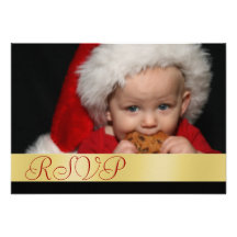 Santa Baby Holiday Gold RSVP Invitation