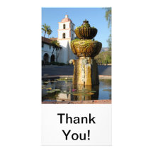 Santa Barbara Mission Fountain Custom Photo Card
