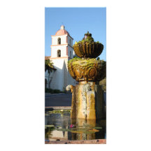 Santa Barbara Mission Fountain Custom Rack Card