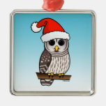 Santa Barred Owl Christmas Ornaments